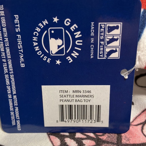 Seattle Mariners MLB Peanut Bag Dog Pet Toy by Pets First - Picture 12 of 12